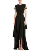 Tiered Skirted Gown W/ Beaded