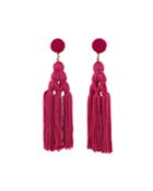 Pyramid Tassel Earrings, Pink