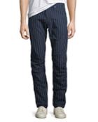Men's Pinstriped Tapered Cotton Pants