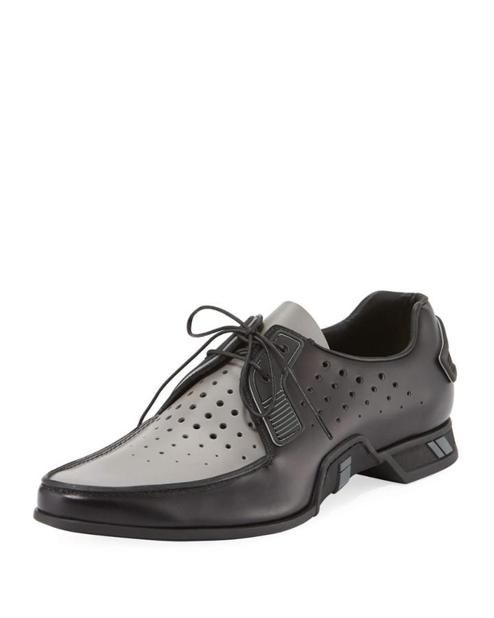 Men's Two-tone Spazzolato Lace-up