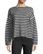Terry Striped Button-back Box Top
