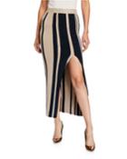 Striped Midi Skirt With