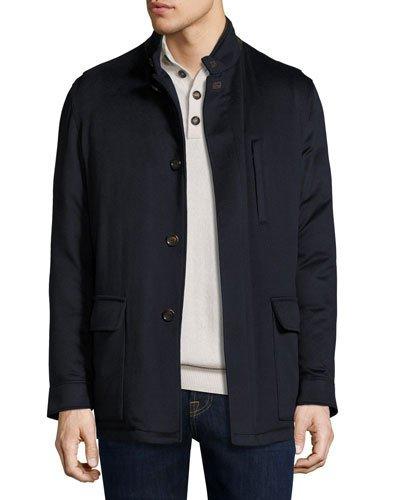 Button-front Cashmere Car Coat