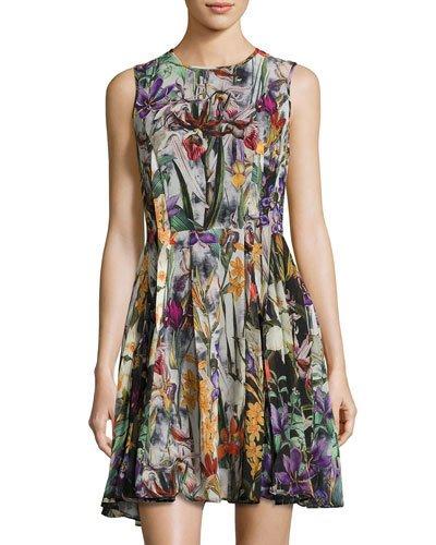 Floral-print Sleeveless Fit & Flare Dress,