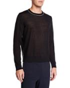 Men's Contrast Trim Linen-cashmere