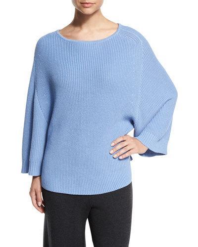 Ribbed Boat-neck Dolman
