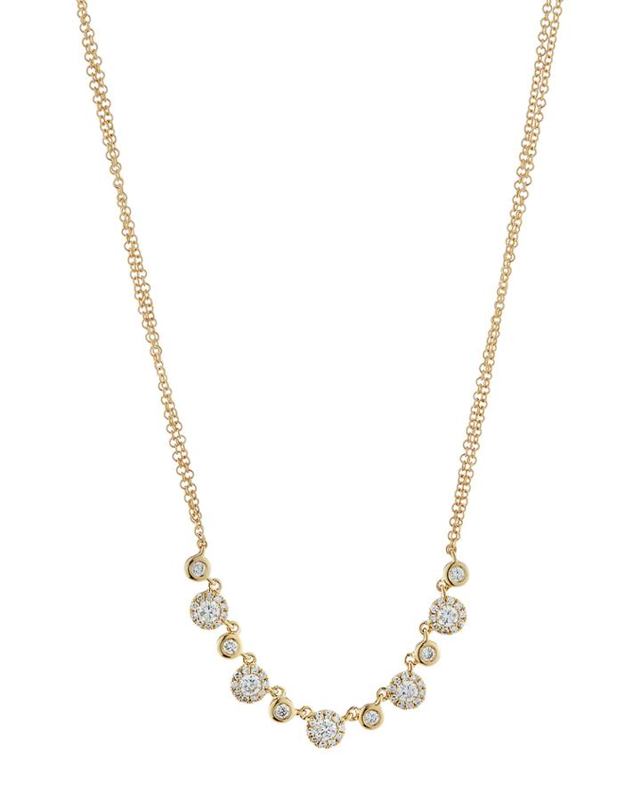 14k Diamond Double-strand Necklace,