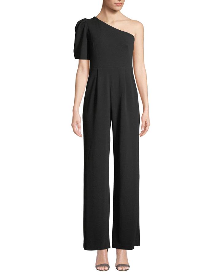 One-shoulder Crepe Jumpsuit