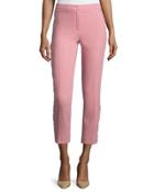 Slim-leg Ankle Pants W/scallop Outseam, Rosehip