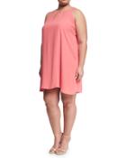 Yolanda Keyhole Shift Dress, Pink/orange,