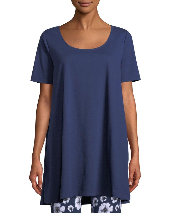 Petite Short-sleeve Scoop-neck Tunic
