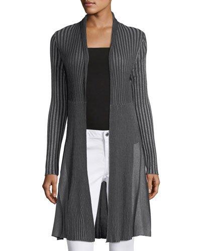 Pleated-hem Cardigan