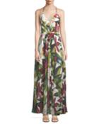 Floral Illusion Sweetheart Dress, Green