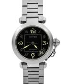 Pre-owned 35mm Pasha De Cartier Automatic Watch, Black