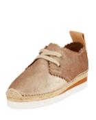 Scalloped Metallic Leather Platform