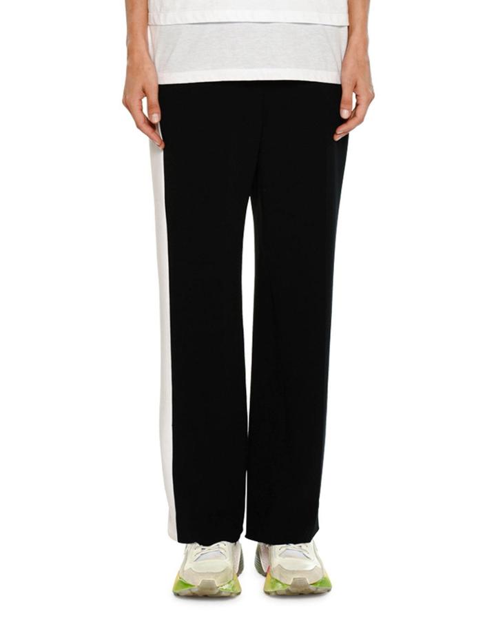 Wide-leg Side-stripe Stretch-cady Pants