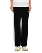 Wide-leg Side-stripe Stretch-cady Pants