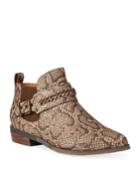 Neptune Chain Snake-print Booties