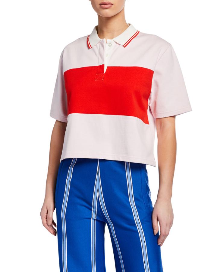 Colorblock Cropped Polo
