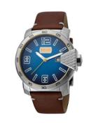 46mm Men's Rock Leather Watch, Blue