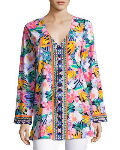 Tropical Floral-print Tunic,