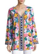 Tropical Floral-print Tunic,