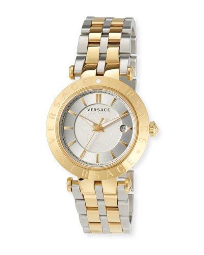 42mm V-race Men's Two-tone Watch W/ Interchangeable Rings