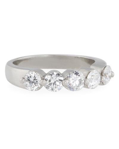 Platinum Halfway Eternity Diamond Band Ring,