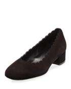 Hali Scallop Suede Pump, Black