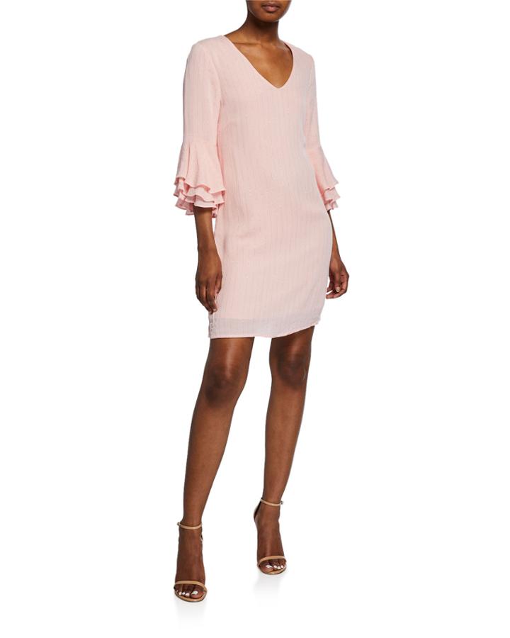 Nettie Metallic Stripe Bell-sleeve