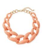 Graduated Resin Link Necklace, Peach