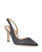 Zeeshan Snake-print Leather Slingback Pumps