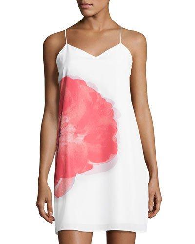 Lorena Floral-print Shift Dress, White Pattern