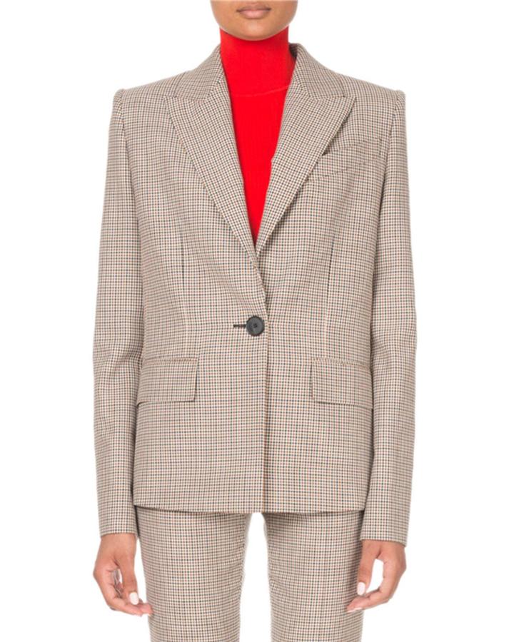Microcheck Single-breasted Blazer