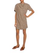 Short-sleeve Herringbone Dress