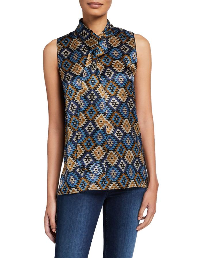 Abbie Silk Tie-neck Blouse