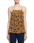 Bronson Floral Silk Camisole, Yellow