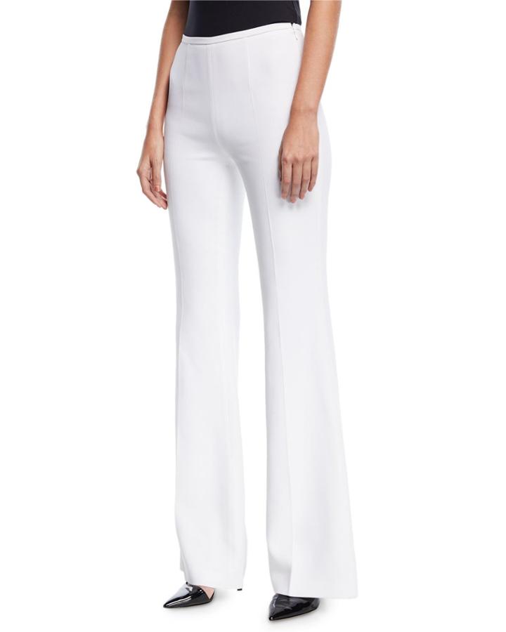 High-rise Double-crepe Flared-leg Pants