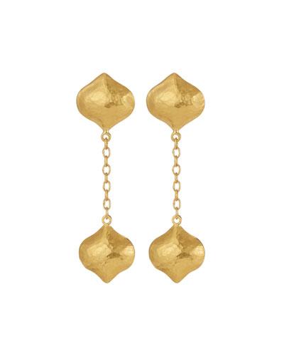 Clove 24k Double Long Puff Drop Earrings
