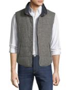 Men's Reversible Wool/alpaca-blend Houndstooth Vest