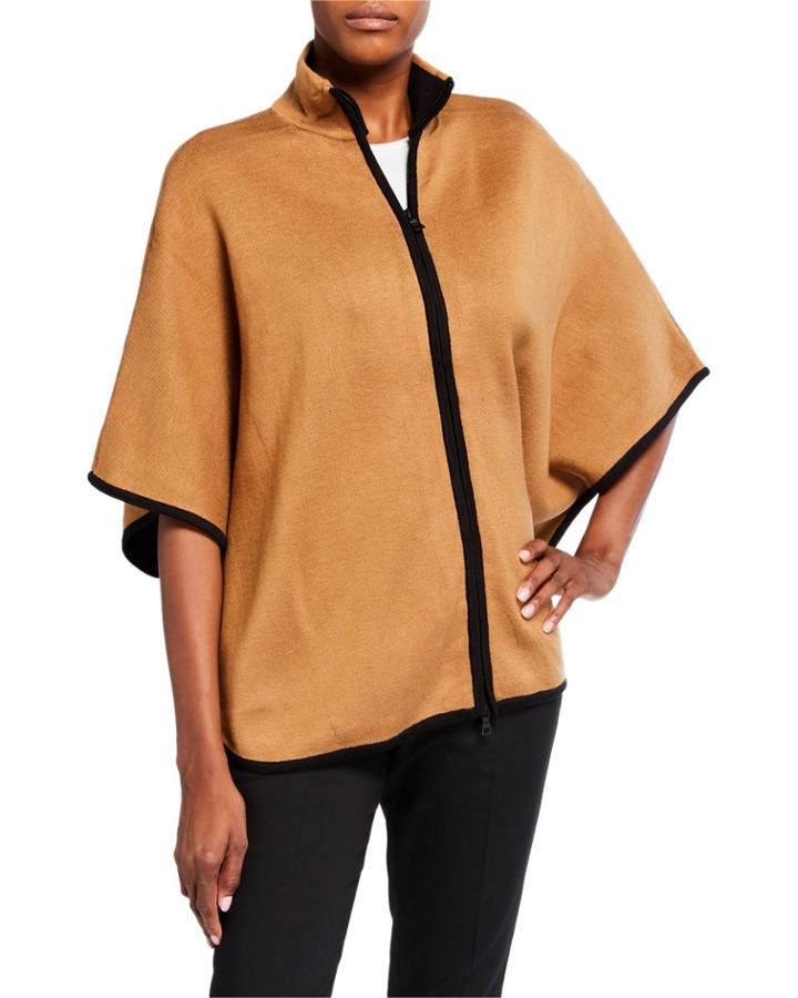Colorblocked Zip-front Cape