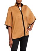 Colorblocked Zip-front Cape
