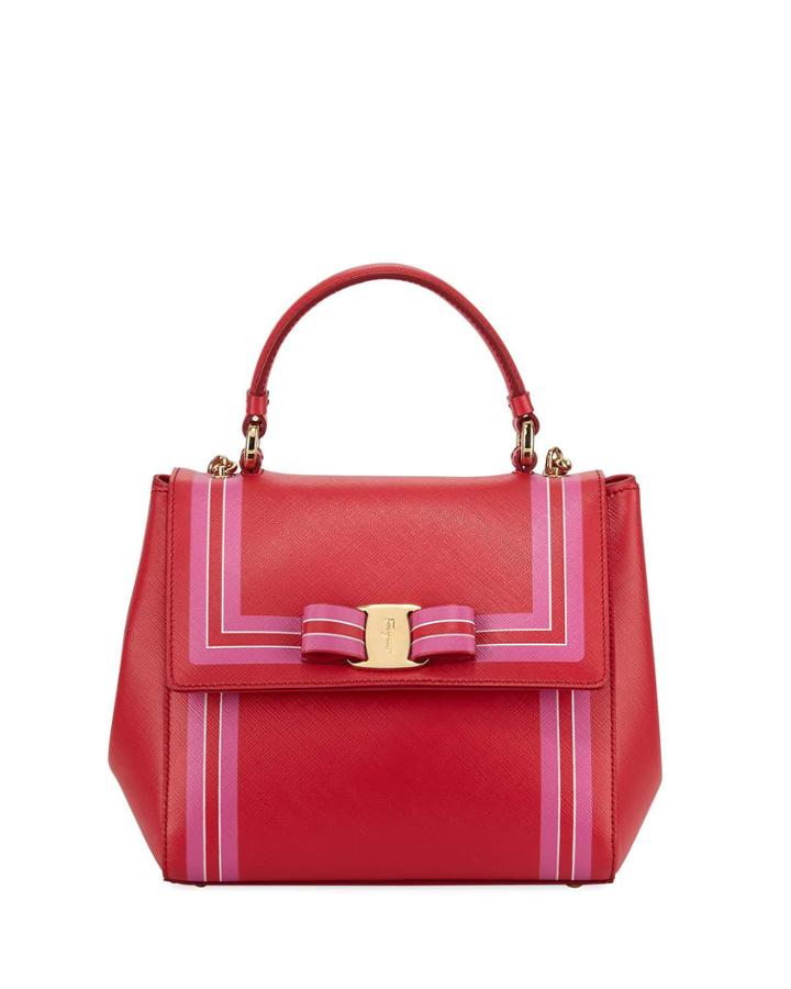 Saffiano Colorblock Top Handle Bag