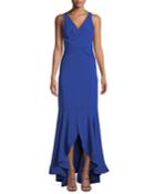 Judd V-neck Sleeveless Belted Tiered Cotton Dress