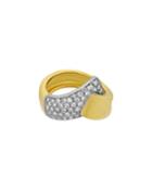 18k Two-tone Diamond Pave Wave Ring,