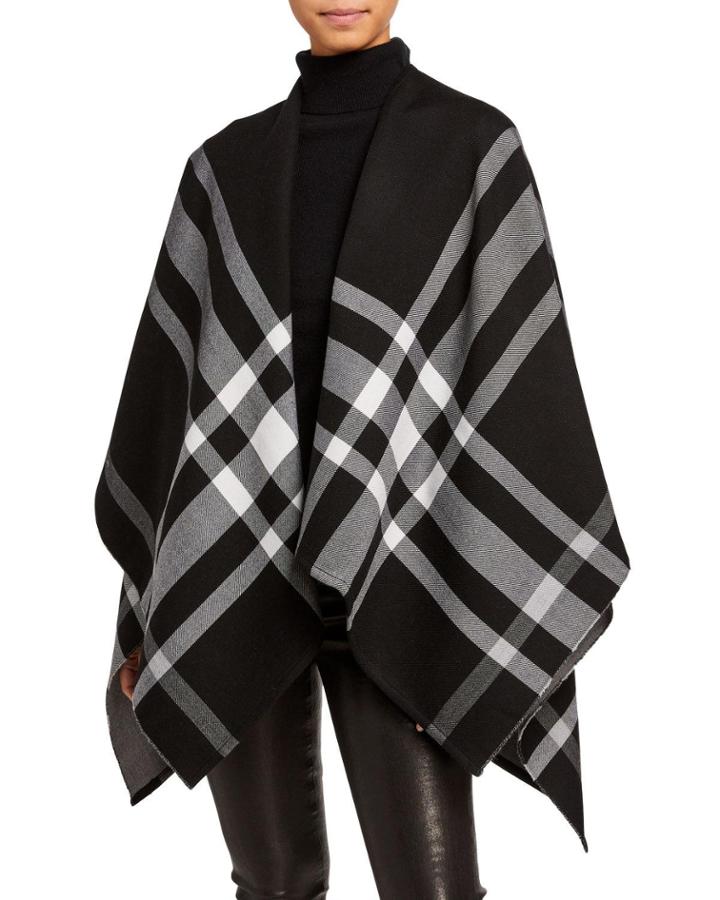Reversible Plaid Cape
