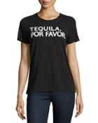 Graphic-text Front Jersey Tee, Black