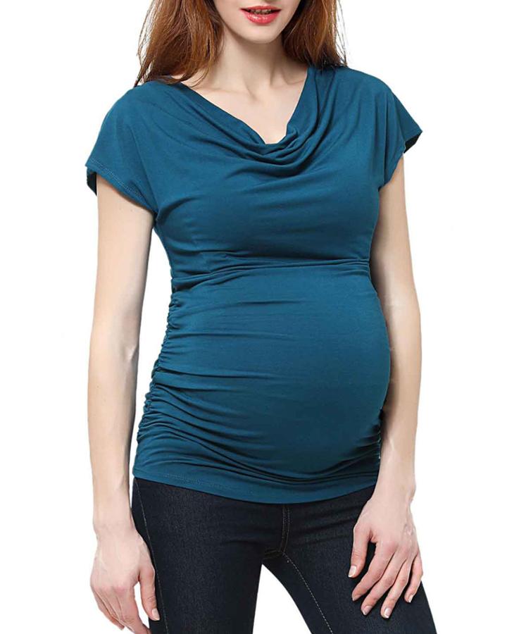 Maternity Ariel Cowl-neck Short-sleeve Top