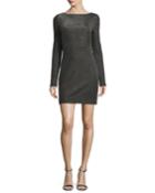 Long-sleeve Metallic-knit