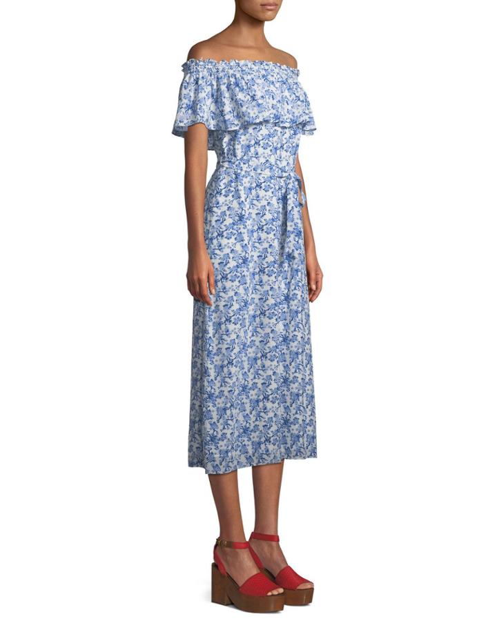 Aimee Off-the-shoulder Silk Toile